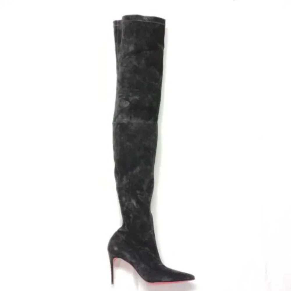 Christian Louboutin Kate Botta Alta Pointed Toe Over the Knee Suede Boot 38 - Picture 1 of 6